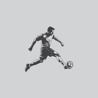 football player silhouette soccer sports game vector set design