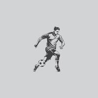 football player silhouette soccer sports game vector set design