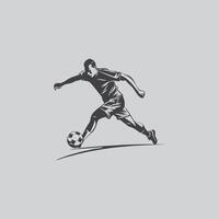 football player silhouette soccer sports game vector set design