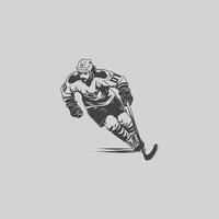 hockey player silhouette NHL sports game vector set design