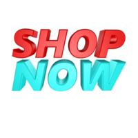 Shop Now 3d text rendering for sale and marketing png