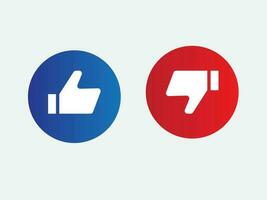 Thumbs up and thumbs down circle emblems. Like and dislike icons. Do and Don't symbols. Design Elements for smm, ad, marketing, ui, ux, app and more. vector