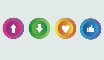 Button Upload Download Like and Love vector design Illustration