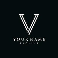 Initial V Minimal letter logo template design with modern and luxury geometric shape.Logo for business, brand, company,business card or identity and fashion. vector