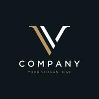 Initial V Minimal letter logo template design with modern and luxury geometric shape.Logo for business, brand, company,business card or identity and fashion. vector