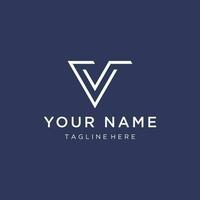 Initial V Minimal letter logo template design with modern and luxury geometric shape.Logo for business, brand, company,business card or identity and fashion. vector