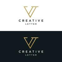 Initial V Minimal letter logo template design with modern and luxury geometric shape.Logo for business, brand, company,business card or identity and fashion. vector