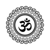 Om Hindu Symbol with Dot Mandala vector