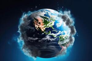 Planet earth in danger climate change concept created with technology. photo