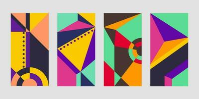 simple geometric flat abstract.made in four shapes cover size background.colorfull art background vector