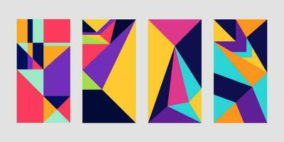 simple geometric flat abstract.made in four shapes cover size background.colorful art background vector