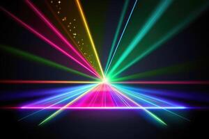 Abstract laser light background created with generative AI technology. photo