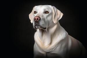 Portrait of a cute labrador dog created with generative AI technology. photo