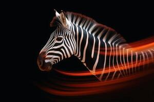 Close up portrait of mesmerizing Zebra photography created with technology photo