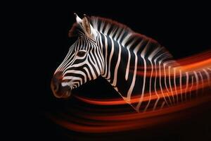 Close up portrait of mesmerizing Zebra photography created with generative AI technology photo