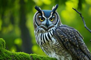 Wild eagle owl in nature photo