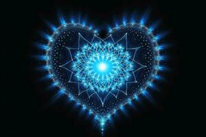 Beautiful esoteric heart with spiritual love created with generative AI technology. photo