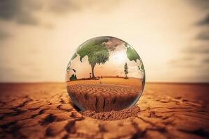 Surreal Climate change concept created with technology. photo