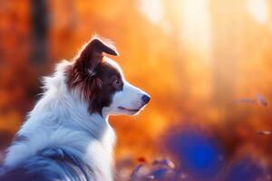 retrato de un linda frontera collie perro creado con generativo ai tecnología. foto