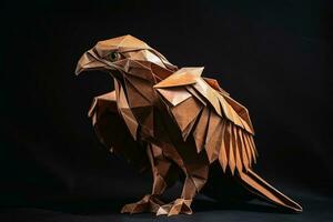 un origami modelo de un águila creado con generativo ai tecnología. foto