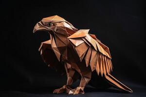 An origami model of an eagle created with technology. photo