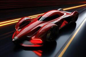 Futuristic super sports car speed . AI Generated photo