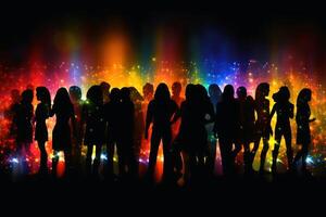 Nightlife in a disco concept created with technology. photo