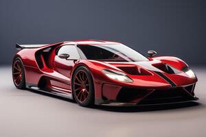 Futuristic super sports car speed . AI Generated photo