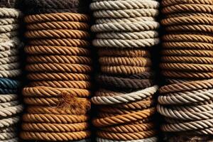 Ropes and knots sailing background created with technology. photo