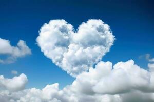un nube en corazón forma creado con generativo ai tecnología. foto