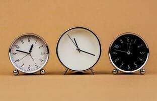 alarm clock beautiful clock time clock working with time Time precision, appointment, limited time, time concept photo