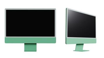 3D render computor monitor mock up isolate photo