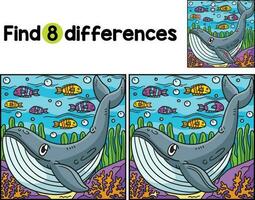 Blue Whale Animal Find The Differences vector