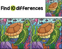 Turtle Animal Find The Differences vector