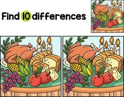 Thanksgiving Feast Find The Differences vector