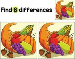 Thanksgiving Cornucopia Find The Differences vector