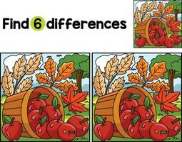 Thanksgiving Basket Apple Find The Differences vector