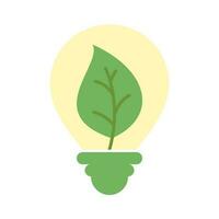bombilla lámpara eco naturaleza ambiente aislado icono diseño vector