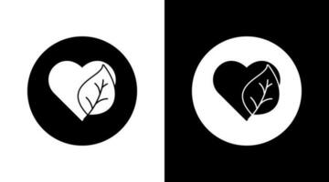 amor verde eco icono diseño negro y blanco vector