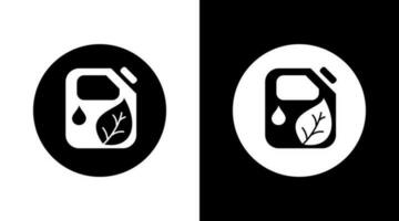 green eco oil fuel energy Icon Design Black and white vector