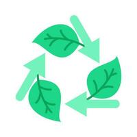 reciclar hoja eco naturaleza ambiente aislado icono diseño vector