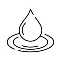 Water Drop Droplet Nature Environment Isolated Outline Icon Design vector