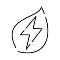 Lightning Bolt and Leaf Nature Environment Isolated Outline Icon Design vector