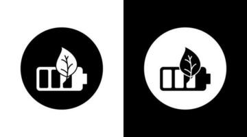 eco energy battery Icon Design Black and white vector