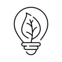 bombilla lámpara naturaleza ambiente aislado contorno icono diseño vector