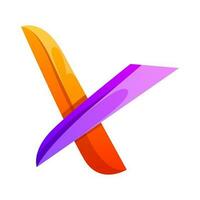 letter X gradient logo design vector