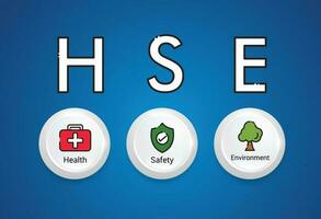 HSE concept ,Health Safety Environment acronym, vector icon design