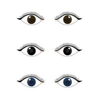 Eyes Set With Three Different Eye Color Free Vector