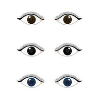 Eyes Set With Three Different Eye Color Free Vector