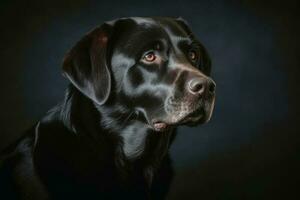 Portrait of a cute labrador dog created with generative AI technology. photo